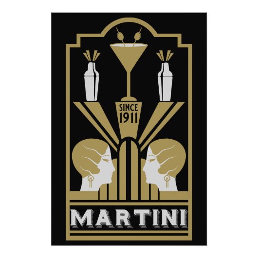 Martini Art Deco Fotodruck (Vorne)