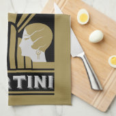 Martini Art Deco Geschirrtuch (Viertel Falte)