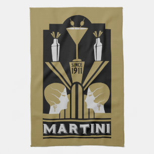 Martini Art Deco Geschirrtuch