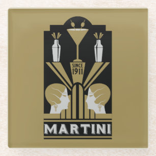 Martini Art Deco Glasuntersetzer