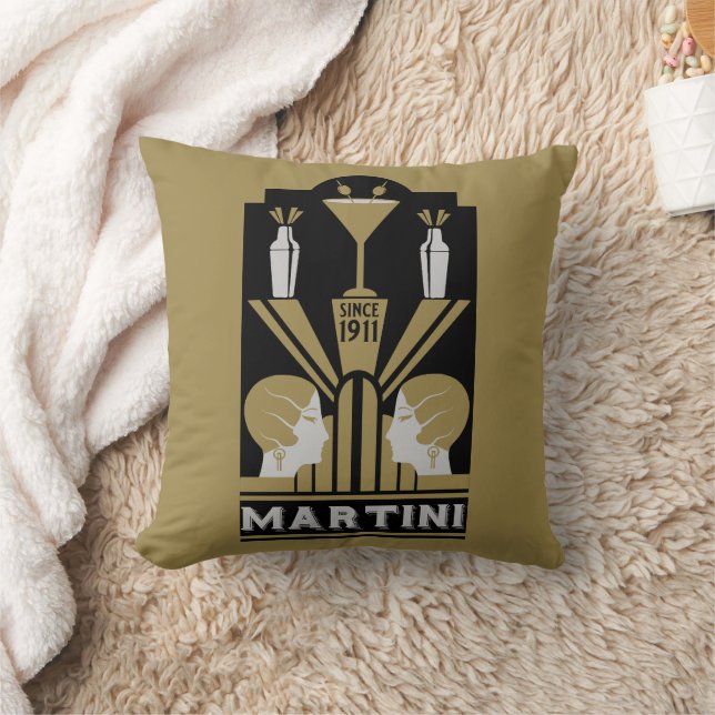Martini Art Deco Kissen (Decke)