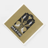 Martini Art Deco Serviette (Ecke)