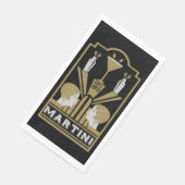 Martini Art Deco Serviette (Ecke)