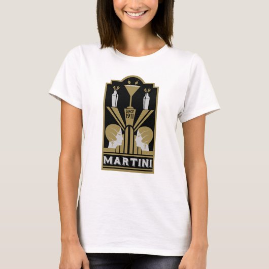 Martini Art Deco T-Shirt (Vorderseite)