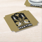 Martini Art Deco Untersetzer (angewinkelt)