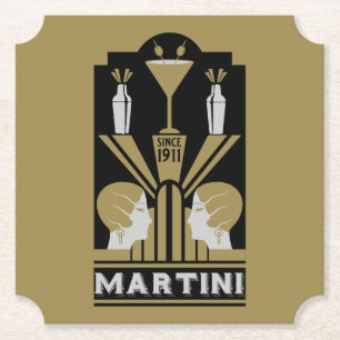Martini Art Deco Untersetzer
