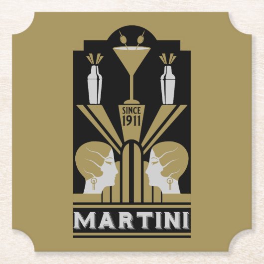 Martini Art Deco Untersetzer (Vorderseite)