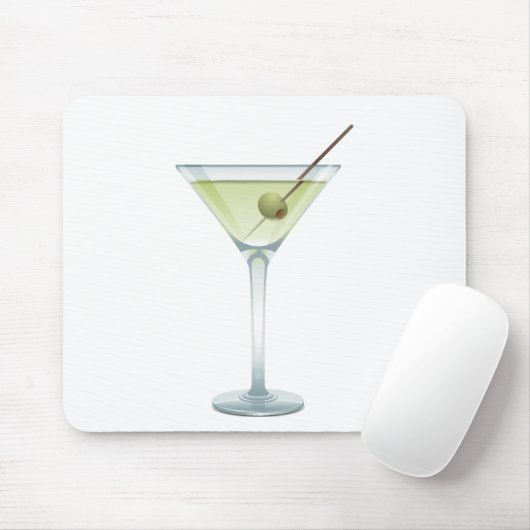 Martini auf Weiß Mousepad (Mit Mouse)