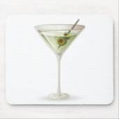 Martini auf Weiß Mousepad (Vorne)