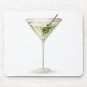 Martini auf Weiß Mousepad