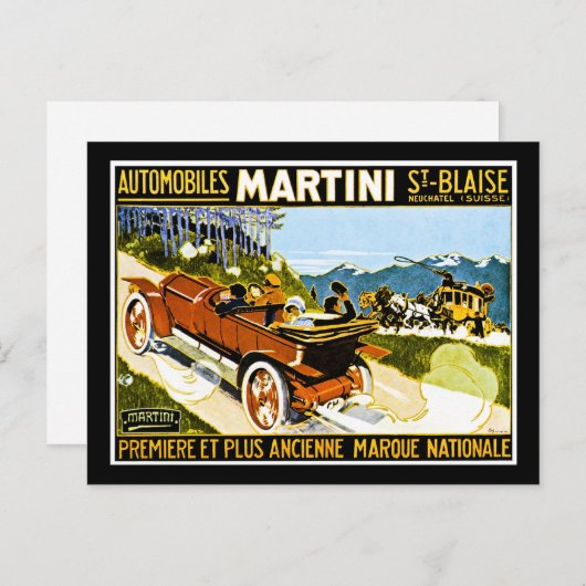 Martini-Automobil-St. Blaise Postkarte (Vorne/Hinten)