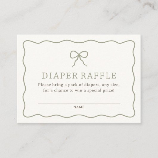 Martini Baby Showdiaper Raffle Ticket Begleitkarte (Vorderseite)