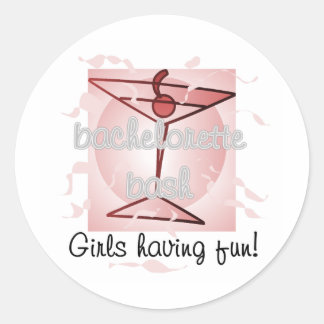Martini Bachelorette Bash Tshirts und Geschenke Runder Aufkleber