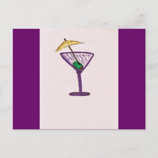 Martini Bachelorette Postkarte (Vorderseite)