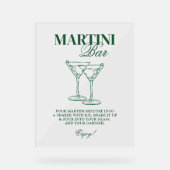 Martini Bar Bachelorette Weekend Acrylschild (Vorderseite)