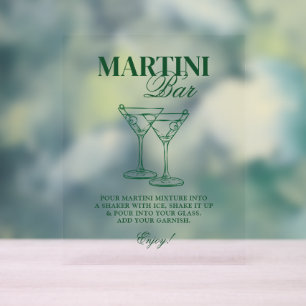 Martini Bar Bachelorette Weekend Acrylschild