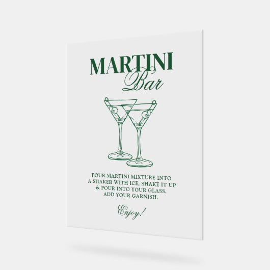 Martini Bar Bachelorette Weekend Acrylschild (Winkel)