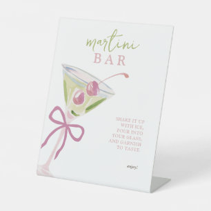 Martini-Bar Chic Moderne Brautparty Sockelschild