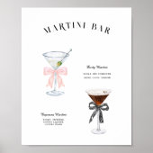 Martini Bar | Geburtstag Unterschrift Drink Poster (Vorne)