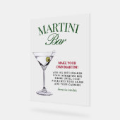 Martini Bar Green & Red Classy Acrylschild (Winkel)