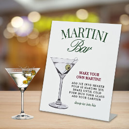Martini Bar Green & Red Classy Sockelschild