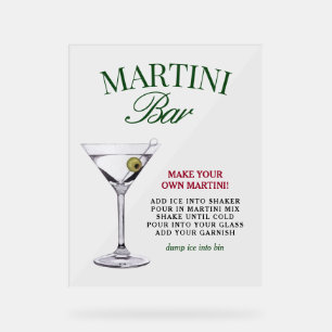 Martini Bar Grün & Rot Classy Acrylschild