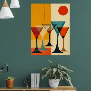 Martini-Bar im Stil der Mitte des 20. Jahrhunderts Poster