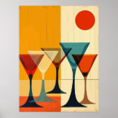 Martini-Bar im Stil der Mitte des 20. Jahrhunderts Poster (Vorne)
