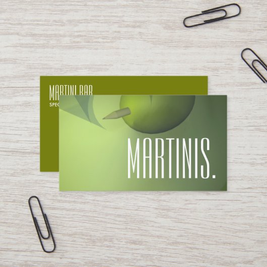 Martini Bar Visitenkarte (Vorderseite/Rückseite Beispiel)