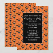Martini Bats Halloween-Party Einladung (Vorne/Hinten)