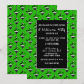 Martini Bats Halloween-Party Einladung (Vorne/Hinten)