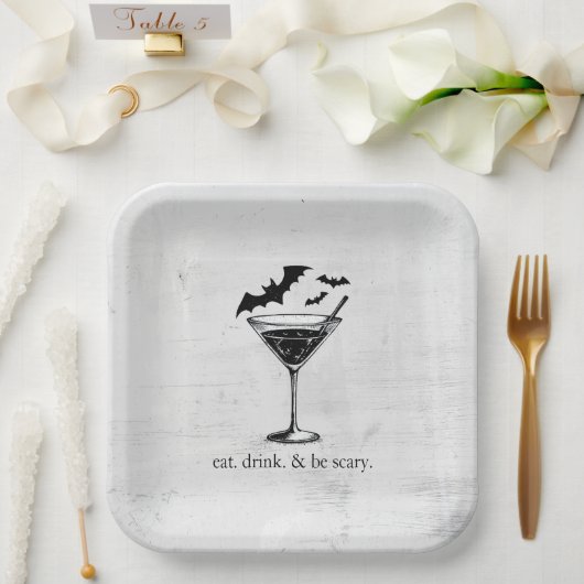 Martini Bats Pappteller (Hochzeit)