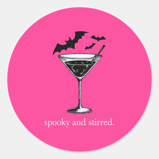 Martini Bats Runder Aufkleber (Vorderseite)