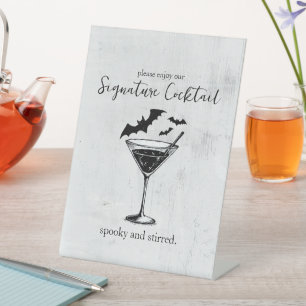 Martini Bats Signature-Getränk Sockelschild