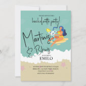 Martini Bikini Fun Beach Bachelorette’s Party Einladung (Vorderseite)