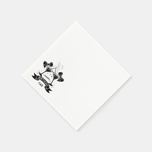 Martini Birthday Bow Serviette (Ecke)