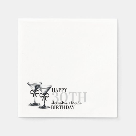 Martini Birthday Bows Serviette (Vorderseite)