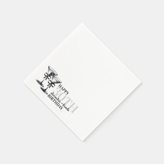 Martini Birthday Bows Serviette (Ecke)
