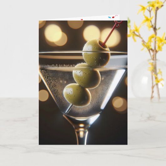 Martini Birthday Drink Karte (Gelbe Blume)