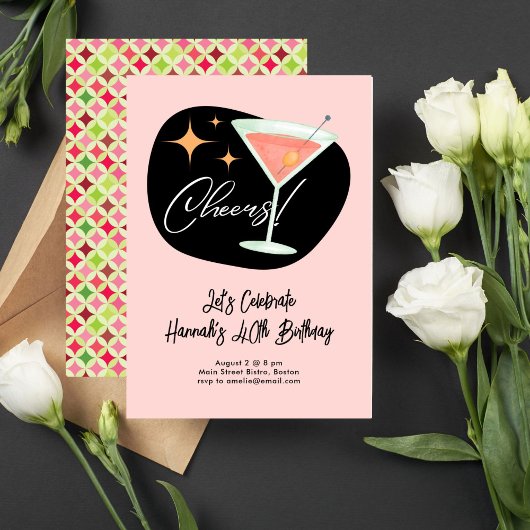 Martini Birthday Einladung