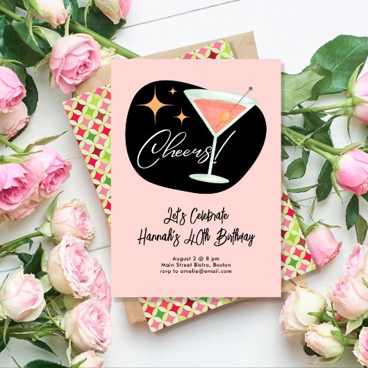 Martini Birthday Einladung