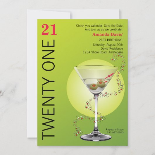 Martini Bitte einladen Save The Date (Vorderseite)