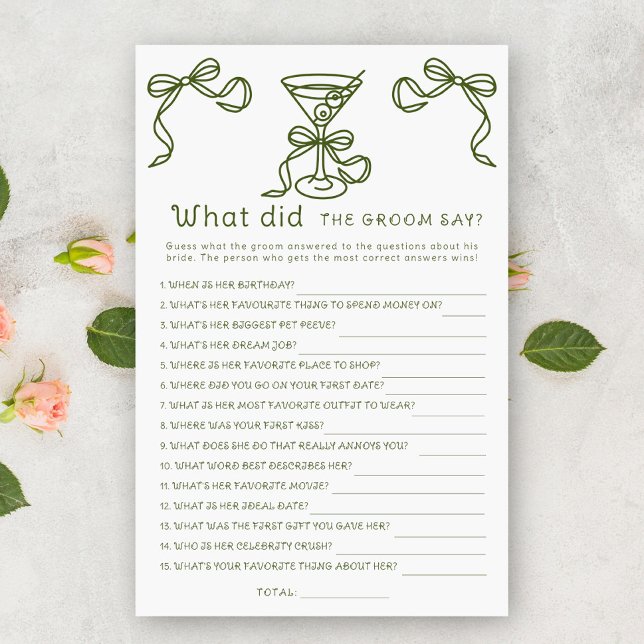 Martini Bogen Brautparty Was hat der Bräutigam ges (Von Creator hochgeladen)