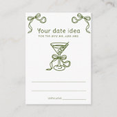 Martini Bow Brautparty Ideas Date jar Begleitkarte (Vorderseite)