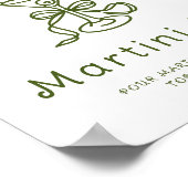 Martini Bow Brautparty Martini Bar Poster (Ecke)