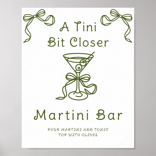 Martini Bow Brautparty Martini Bar Poster (Vorne)