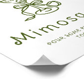 Martini Bow Brautparty Mimosa Bar Poster (Ecke)