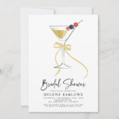 Martini Bow Minimalistisch Cocktail Brautparty Einladung (Vorderseite)