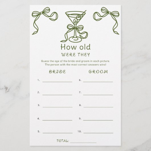 Martini Bow Wie alt waren sie Braut (Vorderseite)