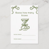 Martini & Bow Wie viele Küsse Bridgame Begleitkarte (Vorderseite)